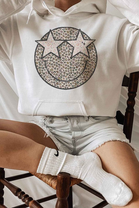 MULTI LEOPARD STAR GRAPHIC HOODIE